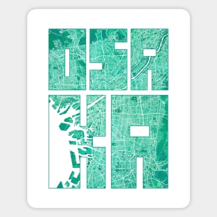 Osaka, Japan City Map Typography - Watercolor Magnet